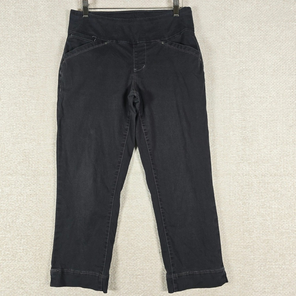 Jag Jeans Peri Pull On Straight Leg Crop Pants‎ Black Size 4 Classic Fit Stretch